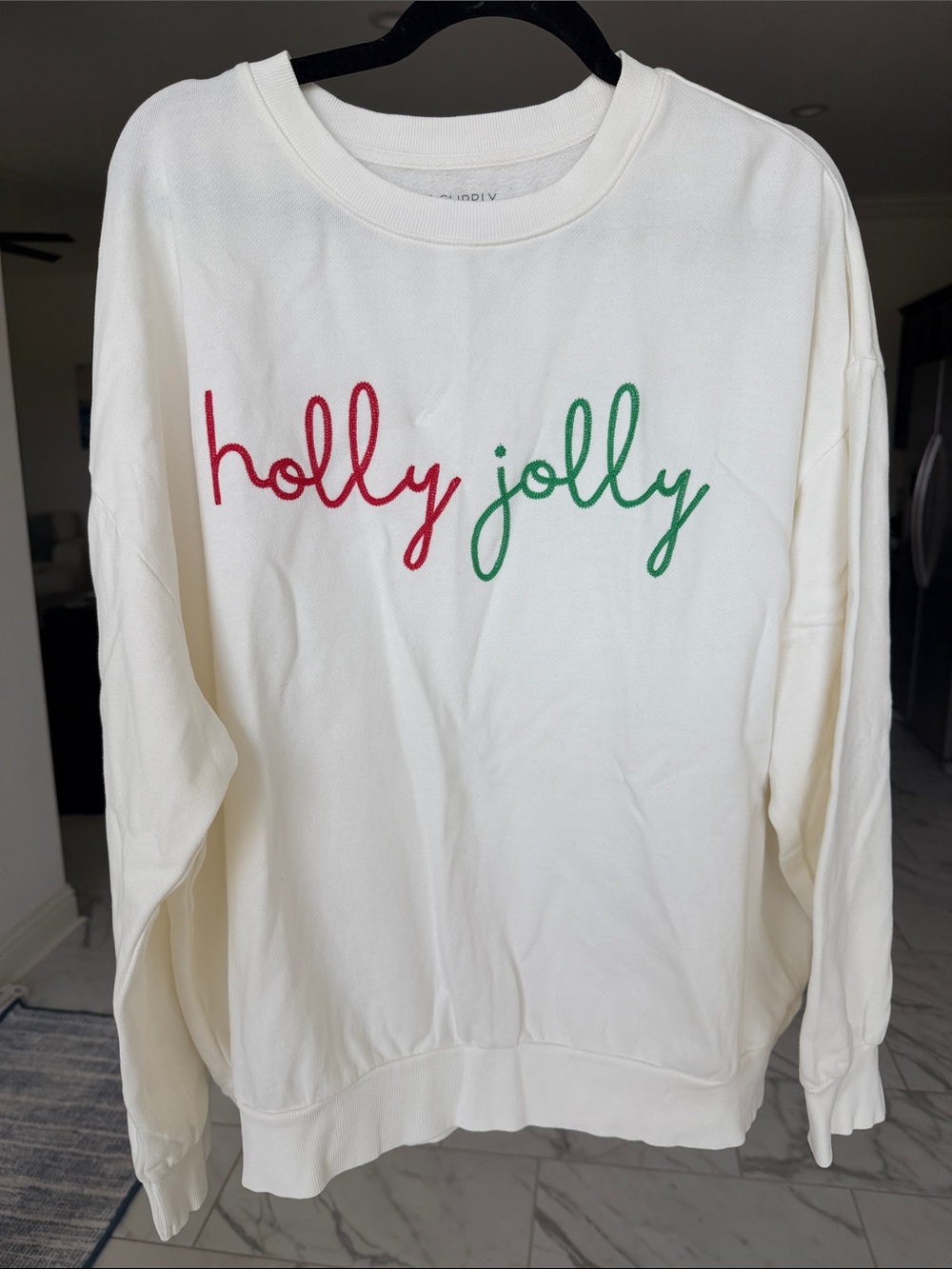 Z Supply Holly Jolly Cream Holiday Sweatshirt